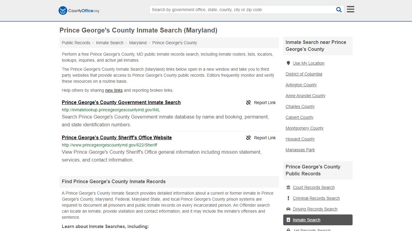 Inmate Search - Prince George's County, MD (Inmate Rosters ...